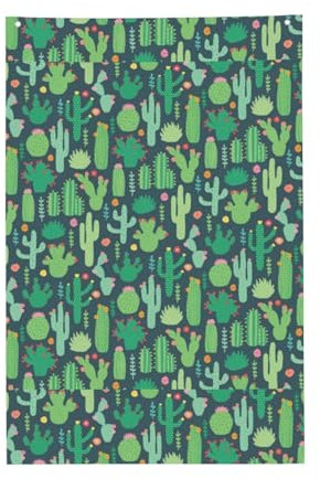 Jbyjbx Niedlicher Kaktus-Illustrationsdruck, nahtlos, 90 x 60 cm, Frühlings- und Sommerseitenmuster, Gartenflagge, Büro, Terrasse, Veranda, Hof, Dekoration