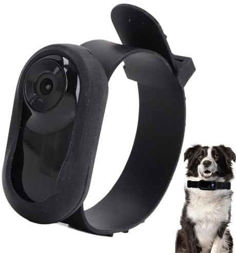 Annadue Haustierhalsbandkamera mit Telefon-APP, Kein WLAN Katzenkamera-Halsband mit 120-Grad-Weitwinkel, HD-Hunde-Tracker-Halsband, Action-Kamera mit Videoaufzeichnungen, wiederaufladbar für drinnen