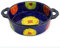 Ceramic Baking Dish For Oven, Small Casserole Dish With Handles, Ceramic Oven Bakeware-blue and flowers-round 950ml