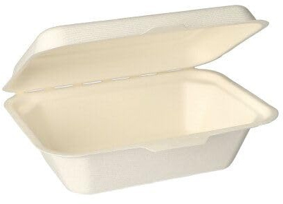 125 Menüboxen, Zuckerrohr pure ungeteilt 6 cm x 18 cm x 12,5 cm weiss