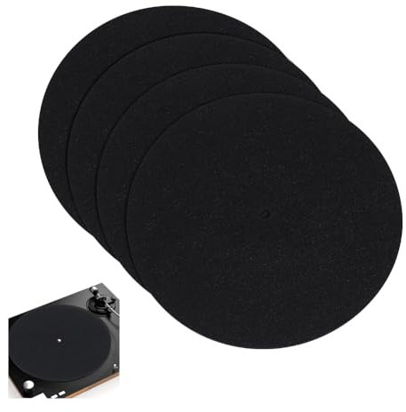 NBEADS 4 pz Tappetino per Giradischi, Tappetino per Piatto Giradischi Da 18.5cm Siliconica Piatto per Giradischi Tappetino per Giradischi in Feltro per Giradischi Domestici, Nero