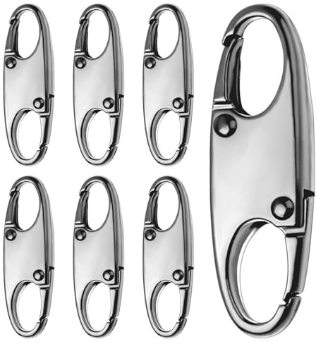 Andibro 7 Pcs Zipper Clips Anti Theft, Double Small Zipper Lock, S-Shaped Carabiner Clips Theft Deterrent Zipper Pull Locks Keep The Zipper Closed for Backpacks Luggage Suitcase Camping