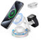 BingoHive Cargador Inalámbrico 3en1 Rotación 360° para iPhone Apple Watch AirPods estacion de Carga Apple Plegables Base Cargador iPhone 12-16 y Apple Watch 10 - Aleación de Zinc 10W Carga Rápida