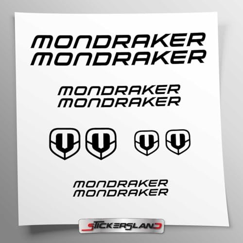Stickersland® Aufkleber-Set kompatibel mit Rahmen MTB Mountainbike und Helm | Aufkleber-Aufkleber mit Logos | Stickersland® - Mondrak (schwarz glänzend)