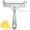 6pcs Kit de Coupe-Fromage en Acier Inoxydable Coupe-Fromage en Fil avec 4 Fils Supplémentaires et Clé Trancheuse à Fromage Portative Coupe-Beurre pour Fromage en Bloc Beurre (Argent Givré)