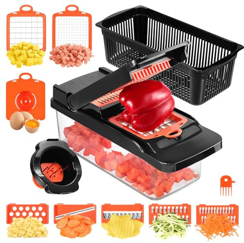 Faankiton Vegetable Choppers 14 in 1 Vegetable Cutter, Mandoline Vegetable Slicer, Potato Food Onion Salad Veggie Chopper, Carrot and Garlic Chopper, Multifunctional Fruits Vegetable Food Cutter