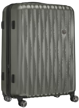 WENGER Energie Large Hartschalenkoffer mit 4 Rollen, Trolley, Groß, 106 (120) l, Sicherheitsschloss, Damen Herren, Reisen Urlaub, Grau, 653599