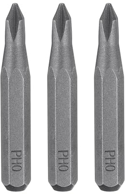 QUARKZMAN 3 Stück PH0 Phillips Schraubendreher Bit Set, Bitsatz 4mm Sechskantschaft 28mm/1,1 Zoll Länge Magnetisch Kreuzkopf Hex Bits S2 Stahl Werkzeugset Schlag Elektroschrauber