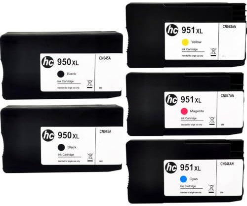 CbErFVK Kompatibel mit Tintenpatrone 950 OfficeJet Pro 950 951 950XL 951XL 8100 8600 8610 8620 8650 251 276DW Print Head Teile(C M Y BK BK)