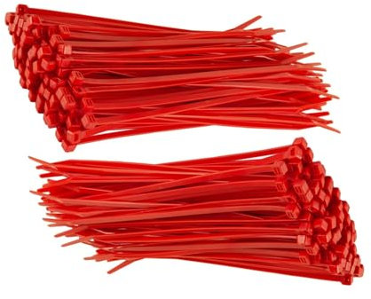 TERF® 100 Pcs Red Cable Ties 370mm (14.57'') X 4.8mm Premium Nylon Zip Ties Wraps Secure Self Locking Mechanism Plastic Tie for Home Office Garden Garage Workshop DIY Multi Use