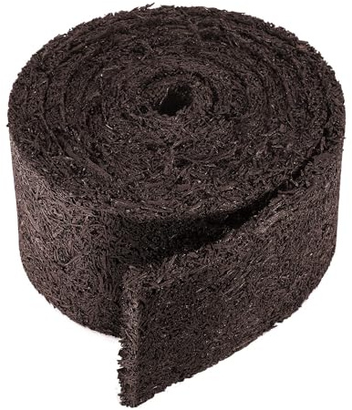 DECOHS Mulchmatte aus recyceltem Gummi, Rolle für Landschaftsbau, permanente Gartenwege, Mulchbarriere, Gummi-Mulch, Gehwege, Wegmatte für Pflanzen, Gemüse und Blumen, 355,6 x 14 cm, Braun
