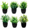 Taakige 6 Piezas Plantas Artificiales,Pequeño Plantas Artificiales con Macetas，Plantas de plástico, pequeñas Plantas Verdes en Maceta para el hogar, Dormitorio, Cocina, decoración de Oficina
