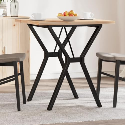 ZQQLVOO Esstisch Y-Gestell Tafel Küchentisch für Restaurant 70x70x75,5 cm Massivholz Kiefer & Gusseisen