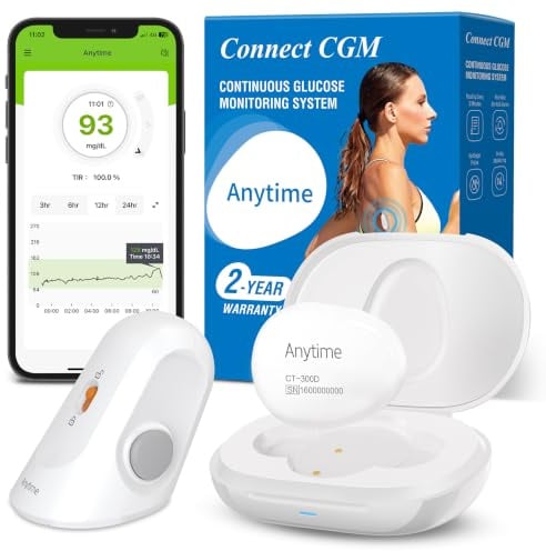 Connect Sistema di Monitoraggio Continuo del Glucosio – Trasmettitore e 1 Sensori (14 Giorni) | Glucometro Senza Puntura con Avvisi Intelligenti e Condivisione Dati