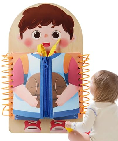 weiting Dressing Boards - Spielzeug Für Grundlegende Lebenskompetenzen - Lernspielzeug Mit Reißverschluss Schnürsenkel und Verschluss Pädagogisches Holzspielzeug Für Kita Kindergarten Reise Zuhause