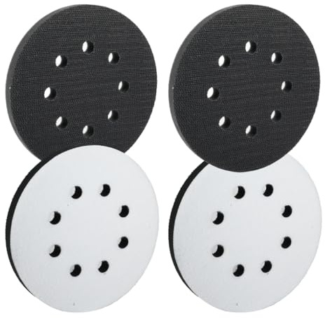 4 Pièces Tampon Interface 125mm à 8 Trous en Mousse Souple pour Rondes, Tampons de Polissage de 125 mm, Tampon Interface en Éponge, pour Disques de Ponçage et Assiettes de Polissage