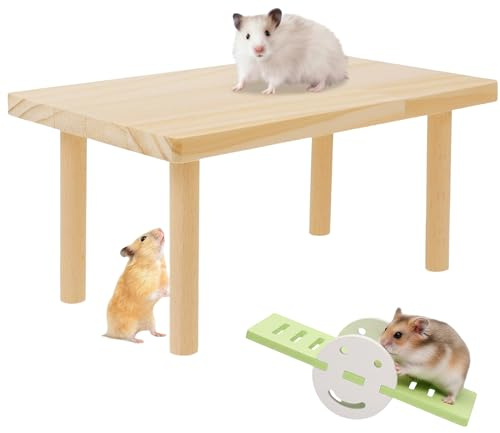 Meerschweinchen Zubehör Hamster Plattform Aus Holz Hamster Spielzeug Plattform Mit Einer Wippe 19.5 * 14 * 14cm Geeignet Für Kleintiere Wie Chinchillas Und Meerschweinchen