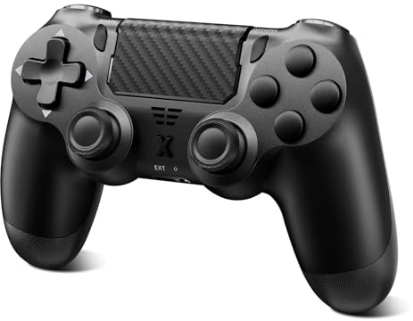 Glitfix Manette pour PS-4, Manette sans Fil Controller compatible avec PS-4/Pro/Slim/PC, Double Vibration/Panneau Tactile/Prise Audio 3,5 mm/axe à six ans/Batterie Rechargeable 800mAh