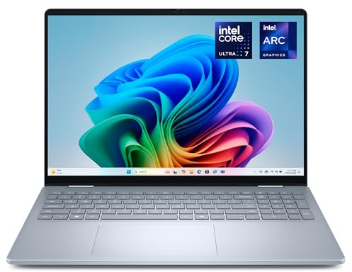 Dell 16 Plus 2-in-1 Laptop - Intel Core Ultra 7 256V, 16GB RAM, 512GB SSD | 16 2K Touch Display, Intel Arc Graphics, Win 11 Home, UK QWERTY Backlit, Copilot+ PC (Power Adapter Sold Separately)