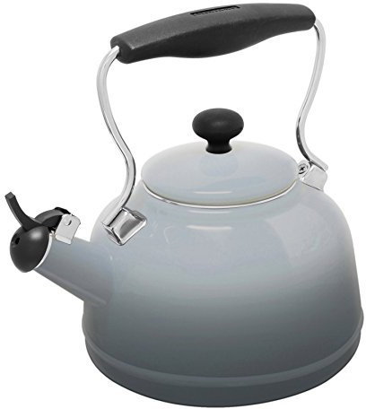Chantal Tea Kettle, Vintage Series, Enamel on Steel, Whistling (Fade Grey)