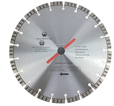 Weischer® Diamanttrennscheibe 350 x 22,23 mm | Turbo segmentiert | Beton | Diamantscheibe Trennscheibe | Stahlbeton, Stein, Ziegel, Granit, Mauerwerk | Segmenthöhe 10 mm