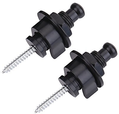 2 Stücke Gitarrengurt Schlösser, Anti-Skid Tasten Straplocks Schlösser Gurt Halterung System(7*3*3cm-Schwarz)