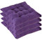 Qplcdg 4er Set Stuhlkissen mit Bänder,Verdicken Sitzkissen 40x40cm für gartenstühle Stühle im Indoor & Outdoor (Lila)