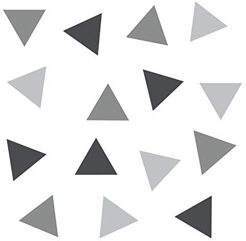 timalo® 48 Stück Große Dreiecke Wandtattoo Kinderzimmer XL Pastell Wandsticker Set – Aufkleber | 73090-SET6-hell-herbst-dunkel-grau