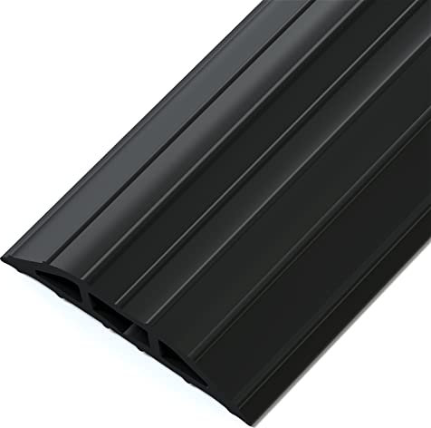 AGPtEK Bodenkabelabdeckung, 2 Meter Bodenkabelschutz, 3 Kabelkanäle mit PVC-Kabelschutz, ideal für Zuhause, Büro, Werkstatt, Lager, Konzert und Garage (schwarz)