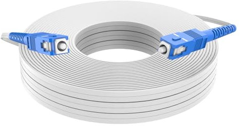 Jeirdus SC to SC 20Meters Indoor 9/125 Singlemode Fiber Optic Cable Jumper Optical Patch Cord FTTH FIOS Home SC/UPC to SC/UPC