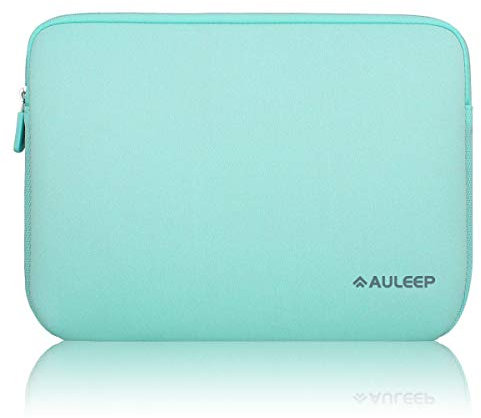 AULEEP Laptop Sleeves, 15-15.6 Inch Neoprene Notebook Computer Pocket Tablet Carrying sleeve/Water-Resistant compatible laptop sleeve for Acer/Asus/Dell/Lenovo/HP, Light Green