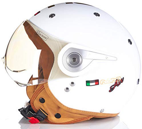 Helm Elektroroller Motorradhelm Oldtimer Roller Jethelm Retro-Rennradhelm ECE geprüft