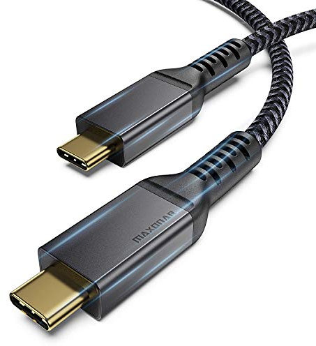 Maxonar Cable Thunderbolt 3(2m,40 Gb/s),Cable USB C4.0 certificado,TB3,20V/5A,100 W,Soporta 1 Monitor 5K/60Hz o 2 de 4K/60hz,Macbok Air M1,SSD Externa,eGPU(GPU externa),Estación de Acoplamiento USBC