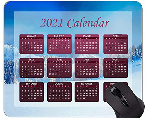 Yanteng 2021 Kalender Mauspad mit Feiertagen, Österreich Winter Schneemauspads