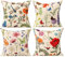 All Smiles Kissenbezug 50x50 Outdoor Kissen Draußen Kissenhülle Sofakissen Zierkissenbezüge für Sofa Schlafzimmer Couch Kissenbezüge, Garten Blumen Schmetterling Libelle 4er Set