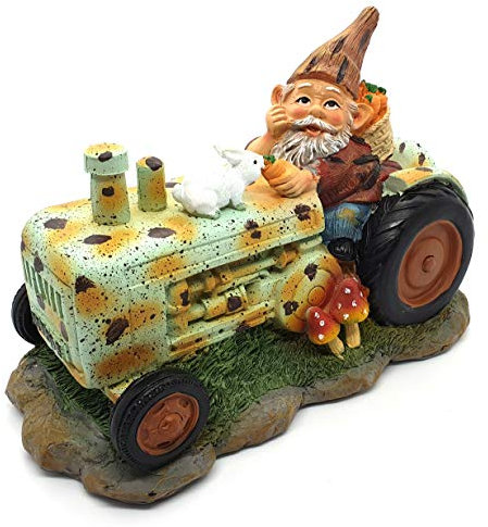 Gartenzwerge, dekorative Figur, Gartenzwerg auf Traktor, Figur für jedes Saison, Rasen, Terrasse, Hof, Baumschmuck, Innen- und Außenbereich