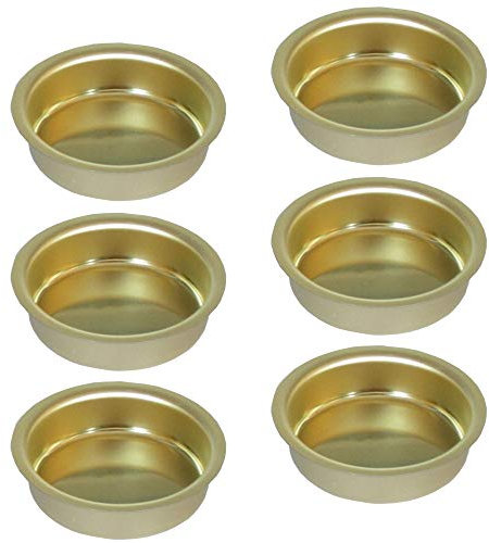 Auswahl Größe - Kerzentülle Kerzeneinsatz Kerzenhalter aus Metall, für Baumkerzen, Puppenkerzen, Pyramidenkerzen Tafelkerzen und Teelichter - Hier: 6 Stück Tülle Ø 40 mm (flach)