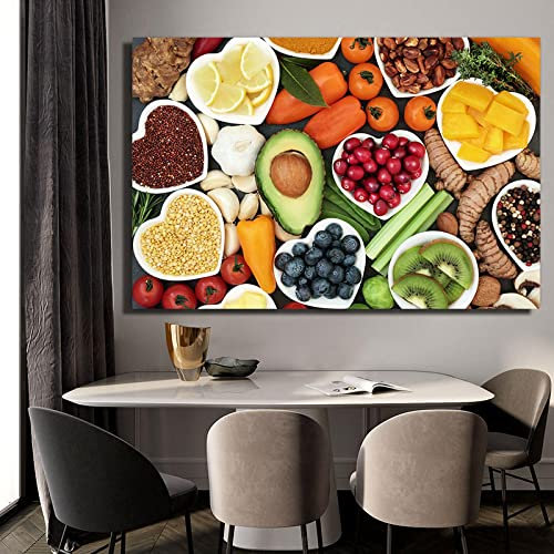 dsdsgog Obst Gemüse Poster und Drucke auf Leinwand Wandkunst Bilder Malerei auf Leinwand Für Küche Restaurant Home Wall Decor 60x90cm Rahmenlos