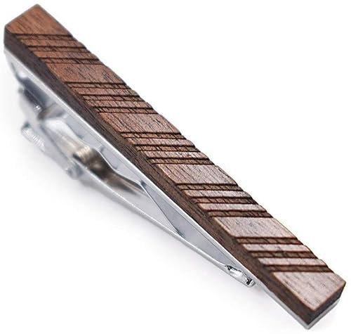 GIVBRO Krawattennadel aus Holz für Herren, geometrische Muster, bedruckt, Krawattenklammer für Hochzeit, Party, Geschenke, Krawattenklammern