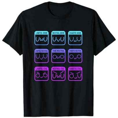 UwU Gaming Ausrichtungstabelle Lustiges Meme Furry Videospiel Gamer T-Shirt