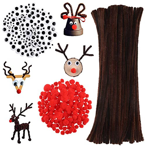 450 Stück Pfeifenreiniger Brauntöne,Pfeifenputzer set,Chenilledraht,Pompons Pfeifenputzer,Pfeifenreiniger zum Basteln,Pfeifenreiniger Braun,Pfeifenreiniger Wiederverwendbar