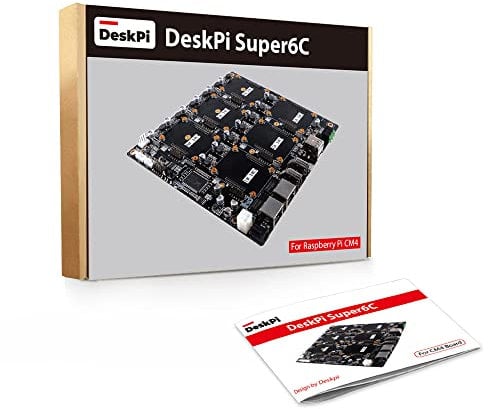 GeeekPi DeskPi Super6C Raspberry Pi CM4/CM5 Cluster Mini-ITX Board - Compute Module 5 Mini ITX Cluster Board für 6 CM4/CM5, 89W Netzteil Inklusive