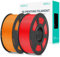 SUNLU PLA+ Filament 1.75mm 2KG, PLA Plus 3D Drucker Filament, Stärker belastbar, Neatly Wound,2 Spool 3D Druck PLA+ Filament, Maßgenauigkeit +/- 0.02mm,Rot+Orange