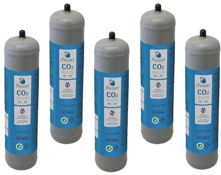 Bouteille Co2 pour gazeur 600 g jetable raccord M11 x 1 pour distributeurs - gazeurs eau pétillante, récipient en acier N° 5 bouteilles