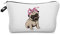 Modische Kulturtasche Kosmetikbeutel Schminktasche Make-Up Bag Kulturbeutel Wasserabweisend Originelle Print-Motive für Reisen, Urlaub und Alltag (Cute Pug Puppy)
