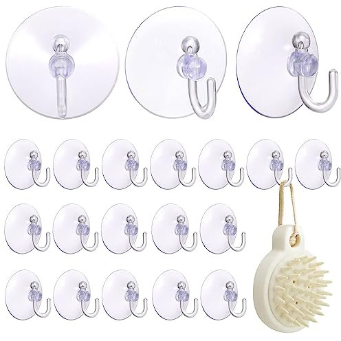 20 Piece 40 mm Clear Plastic Suction Cup Clear Suction Cups Window Suction Cup Hook Suction Cups for Windows Hook with Suction Cup Suction Cups Strong Window Attachment, 4 Cm, Screw On Suction Cup