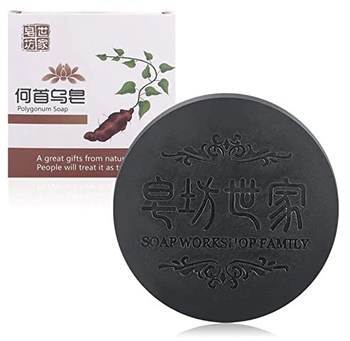 Black & Thick Hair Fallopia Multiflora Shampoo Bar, Anti-haarausfall Shampoo-Bar, Haar Verdunkelungs Festes Shampoo-Stück, Organisches Polygonum Multiflorum Soap für Männer und Frauen (1PC)