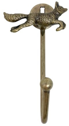 Ganchos de pared vintage de latón antiguo (1. Zorro corriendo)