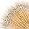 100 palillos de cóctel de 4.7 pulgadas, elegantes palillos de cóctel para aperitivos, pinchos, palillos de cóctel de bambú para decoración de fiestas, palillos de comida de perlas doradas para