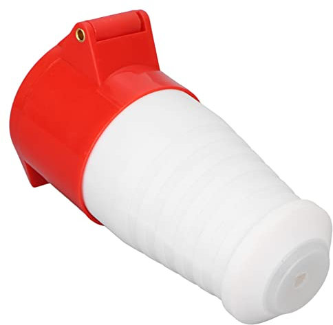 Prise Industrielle 16A 220‑380V, étanche IP44, Prévention du Vieillissement, Rouge, Connecteur de Prise CEE 5 Broches, pour Caravanes de Camping (Tête Femelle HR-215)